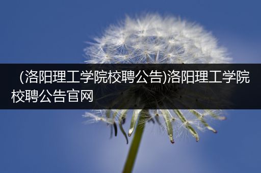 （洛阳理工学院校聘公告)洛阳理工学院校聘公告官网