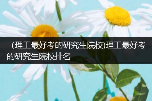 （理工最好考的研究生院校)理工最好考的研究生院校排名