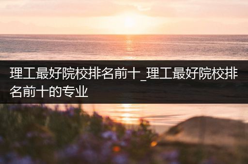 理工最好院校排名前十_理工最好院校排名前十的专业