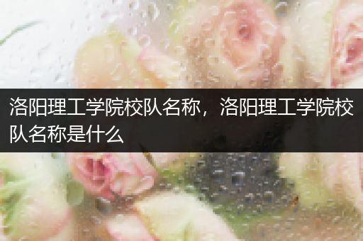 洛阳理工学院校队名称，洛阳理工学院校队名称是什么