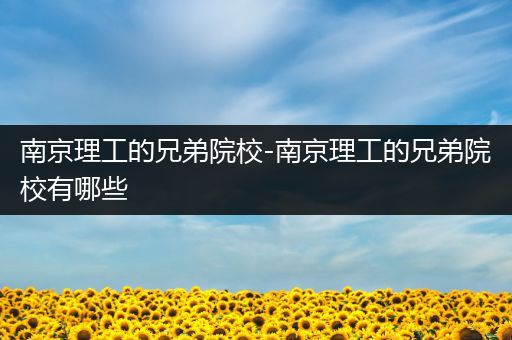 南京理工的兄弟院校-南京理工的兄弟院校有哪些