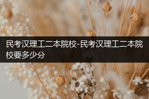 民考汉理工二本院校-民考汉理工二本院校要多少分