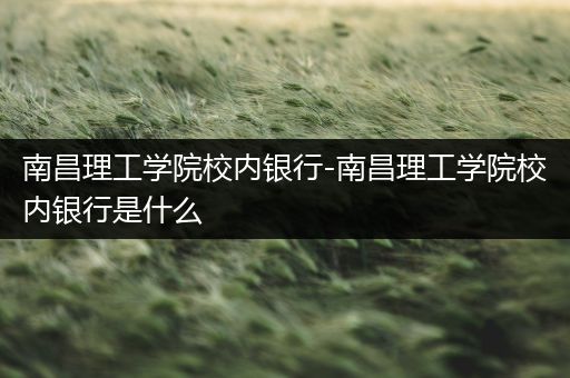 南昌理工学院校内银行-南昌理工学院校内银行是什么
