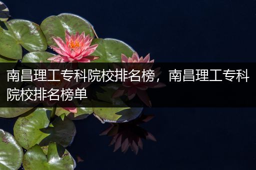 南昌理工专科院校排名榜，南昌理工专科院校排名榜单