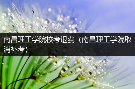 南昌理工学院校考退费（南昌理工学院取消补考）