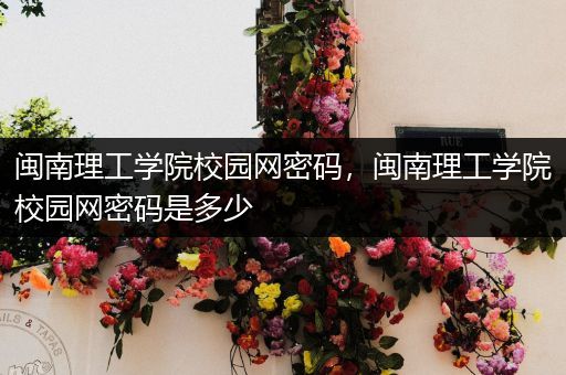 闽南理工学院校园网密码，闽南理工学院校园网密码是多少