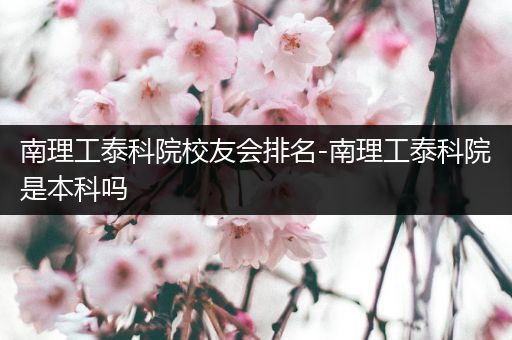 南理工泰科院校友会排名-南理工泰科院是本科吗