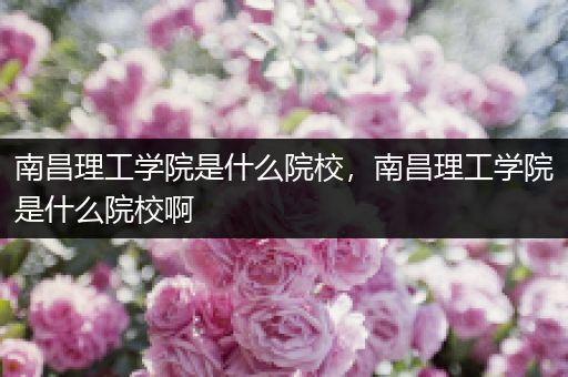 南昌理工学院是什么院校，南昌理工学院是什么院校啊