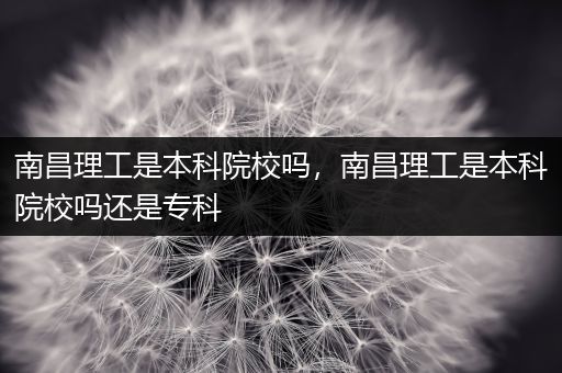 南昌理工是本科院校吗，南昌理工是本科院校吗还是专科