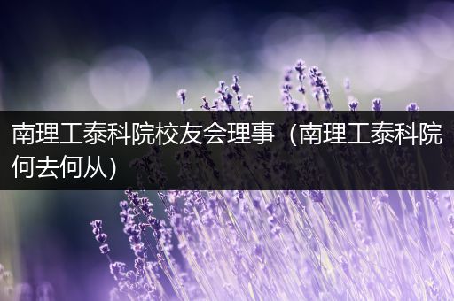 南理工泰科院校友会理事（南理工泰科院何去何从）