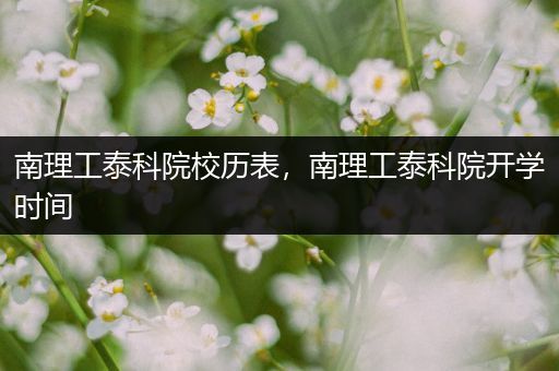 南理工泰科院校历表，南理工泰科院开学时间