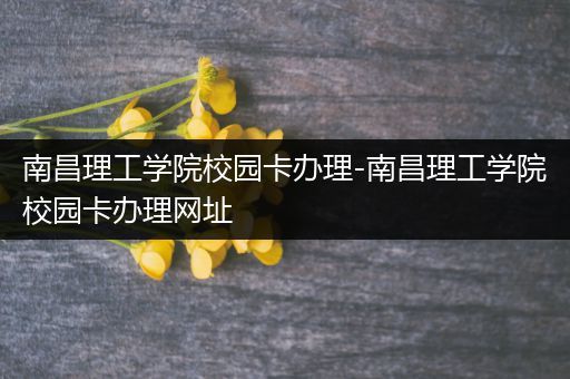 南昌理工学院校园卡办理-南昌理工学院校园卡办理网址