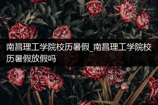 南昌理工学院校历暑假_南昌理工学院校历暑假放假吗