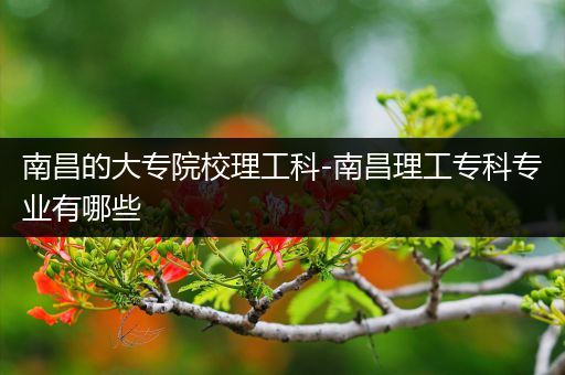 南昌的大专院校理工科-南昌理工专科专业有哪些