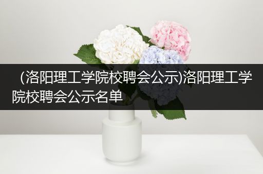 （洛阳理工学院校聘会公示)洛阳理工学院校聘会公示名单
