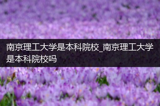 南京理工大学是本科院校_南京理工大学是本科院校吗