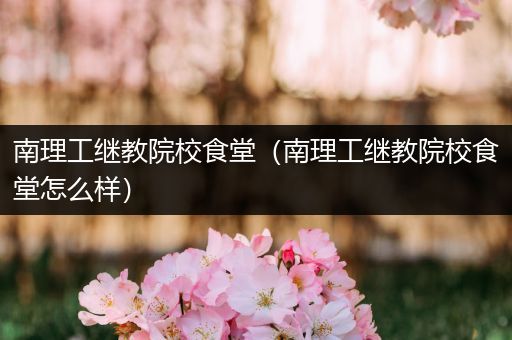 南理工继教院校食堂（南理工继教院校食堂怎么样）