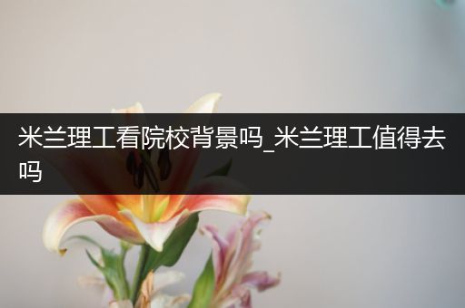 米兰理工看院校背景吗_米兰理工值得去吗