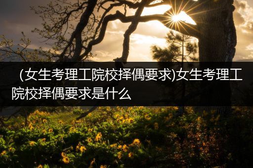 （女生考理工院校择偶要求)女生考理工院校择偶要求是什么