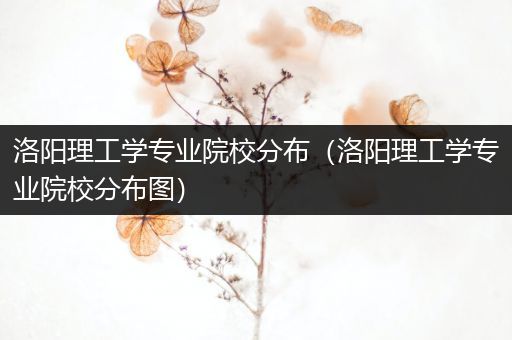 洛阳理工学专业院校分布（洛阳理工学专业院校分布图）