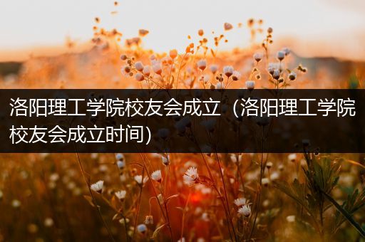 洛阳理工学院校友会成立（洛阳理工学院校友会成立时间）