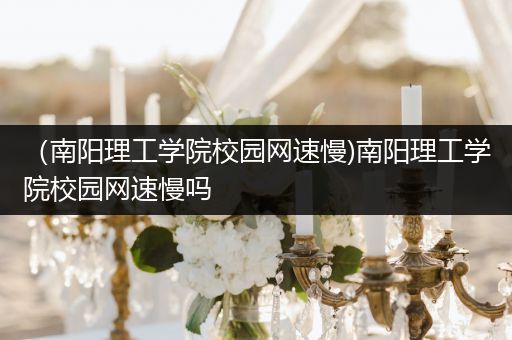 （南阳理工学院校园网速慢)南阳理工学院校园网速慢吗