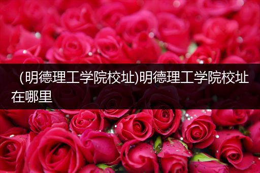 （明德理工学院校址)明德理工学院校址在哪里