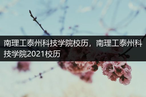 南理工泰州科技学院校历，南理工泰州科技学院2021校历