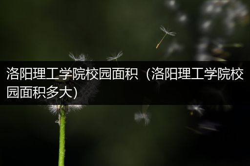 洛阳理工学院校园面积（洛阳理工学院校园面积多大）