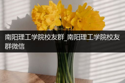 南阳理工学院校友群_南阳理工学院校友群微信