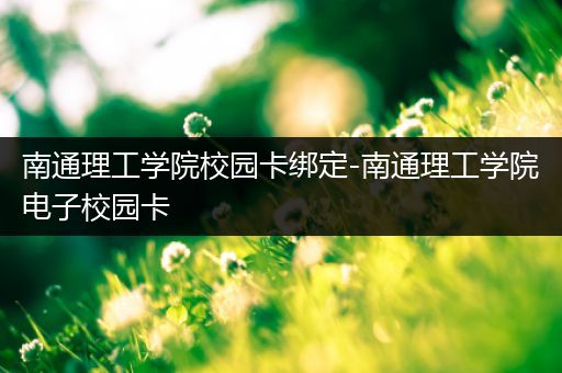 南通理工学院校园卡绑定-南通理工学院电子校园卡