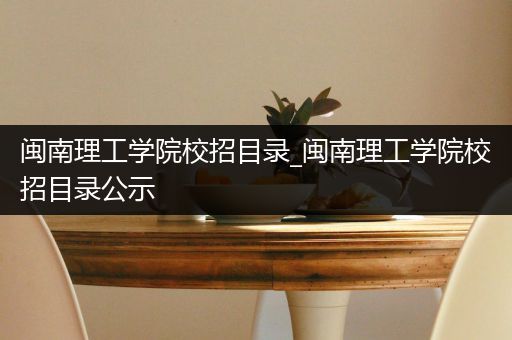 闽南理工学院校招目录_闽南理工学院校招目录公示