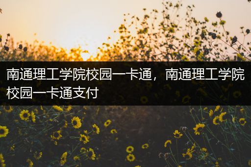 南通理工学院校园一卡通，南通理工学院校园一卡通支付