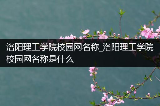 洛阳理工学院校园网名称_洛阳理工学院校园网名称是什么