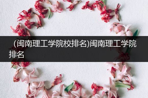 （闽南理工学院校排名)闽南理工学院 排名