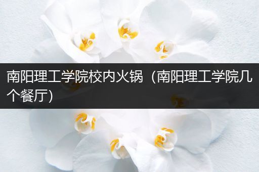 南阳理工学院校内火锅（南阳理工学院几个餐厅）