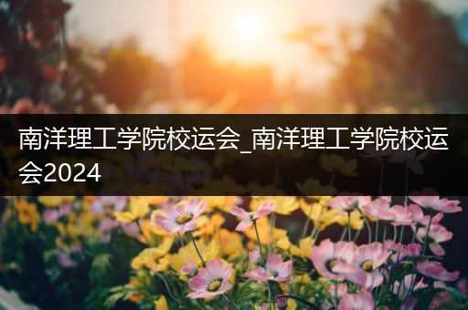 南洋理工学院校运会_南洋理工学院校运会2024