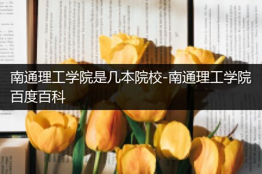 南通理工学院是几本院校-南通理工学院百度百科