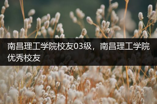 南昌理工学院校友03级，南昌理工学院优秀校友