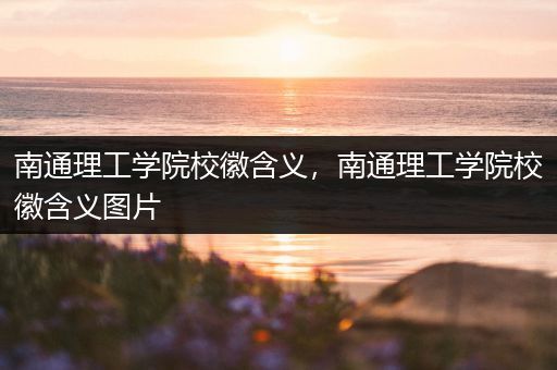 南通理工学院校徽含义，南通理工学院校徽含义图片
