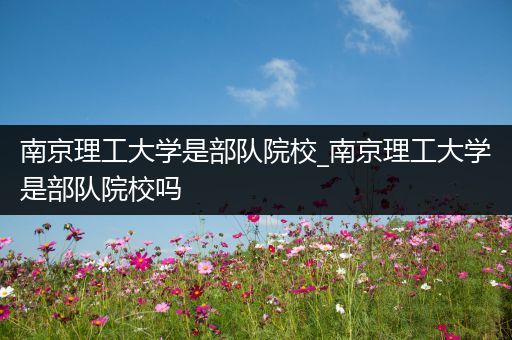 南京理工大学是部队院校_南京理工大学是部队院校吗