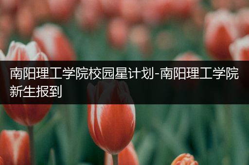 南阳理工学院校园星计划-南阳理工学院新生报到