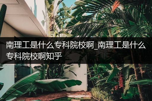 南理工是什么专科院校啊_南理工是什么专科院校啊知乎