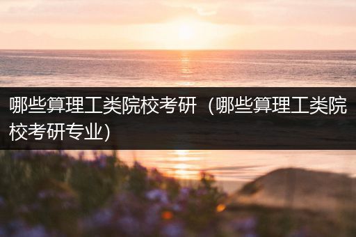 哪些算理工类院校考研（哪些算理工类院校考研专业）