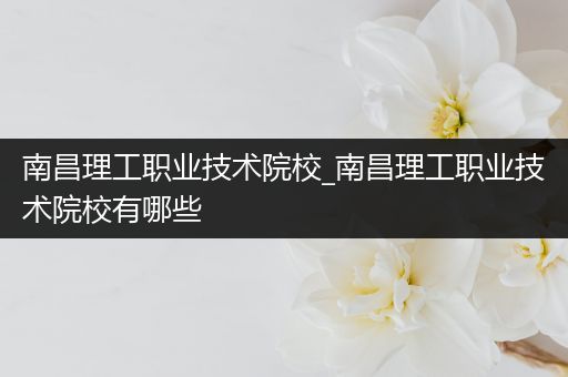 南昌理工职业技术院校_南昌理工职业技术院校有哪些