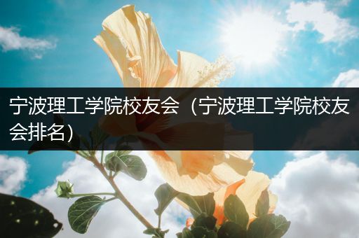 宁波理工学院校友会（宁波理工学院校友会排名）