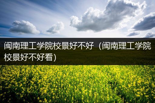 闽南理工学院校景好不好（闽南理工学院校景好不好看）