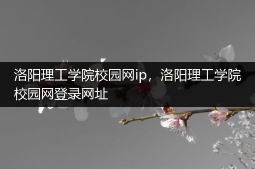 洛阳理工学院校园网ip，洛阳理工学院校园网登录网址