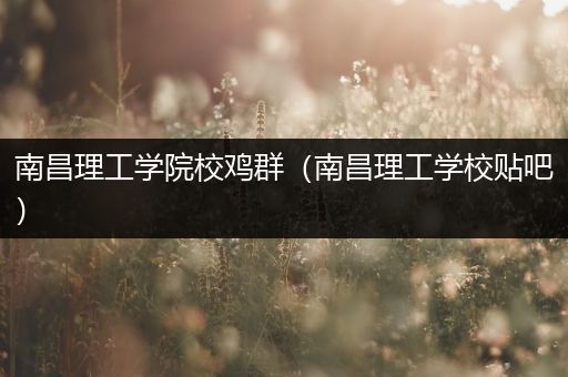 南昌理工学院校鸡群（南昌理工学校贴吧）