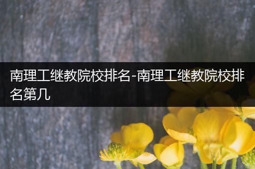 南理工继教院校排名-南理工继教院校排名第几